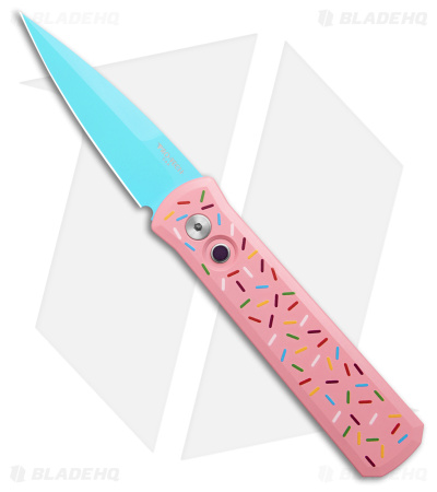 Pro-Tech Dessert Warrior® Godson Automatic Knife  Pink Donut (3.15" Blue)