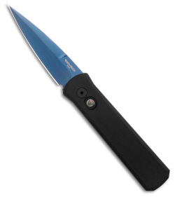 Pro-Tech Godson Automatic Knife Tactical Black (3.1" Sapphire Blue)