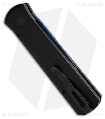 Pro-Tech Godson Automatic Knife Black Aluminum (3.2" Sapphire Blue)