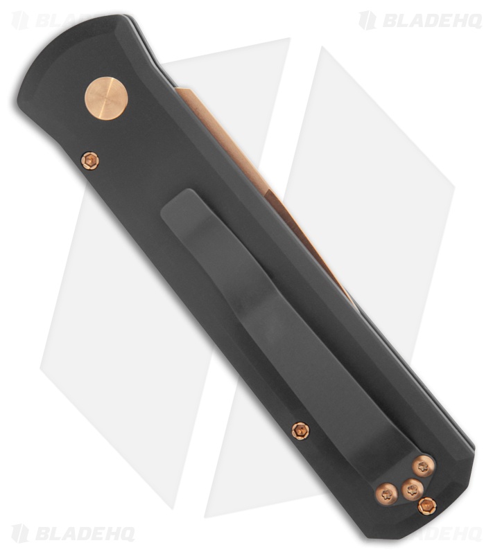 Pro-Tech Godson Automatic Knife Black Aluminum (3.15" Rose Gold) 721-RG