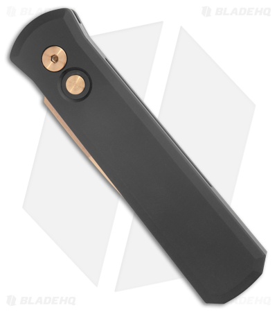 Pro-Tech Godson Automatic Knife Black Aluminum (3.15" Rose Gold) 721-RG