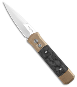 Pro-Tech Godson Limited Automatic Knife Bronze Al/Fat Carbon (3.15" Satin) 