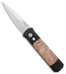 Pro-Tech Godson Automatic Knife w/ Maple Burl Scales (3.2" Satin) 706