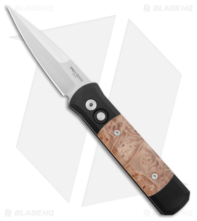 Pro-Tech Godson Automatic Knife w/ Maple Burl Scales (3.2" Satin) 706