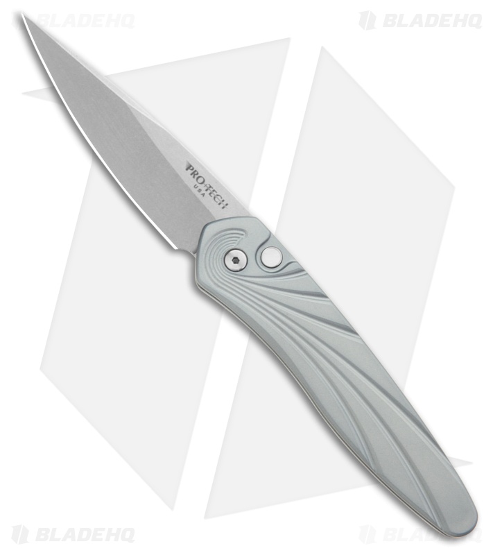 Pro-Tech Newport Automatic Knife Gray 3D Wave (3" Stonewash) 3436-Grey