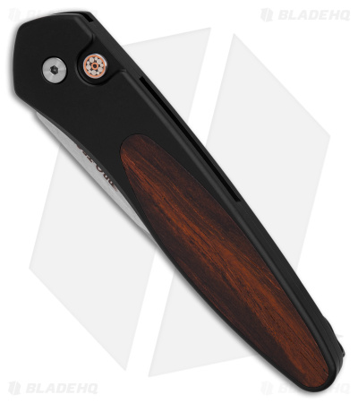 Pro-Tech Newport Tactical Automatic Knife Black Al Cocobolo Wood Inlay (3" SW) 