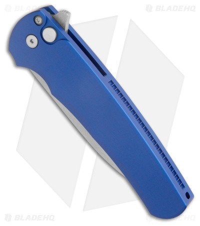 Pro-Tech Malibu Wharncliffe Magnacut Button Lock Knife Smooth Blue (3.25" SW)