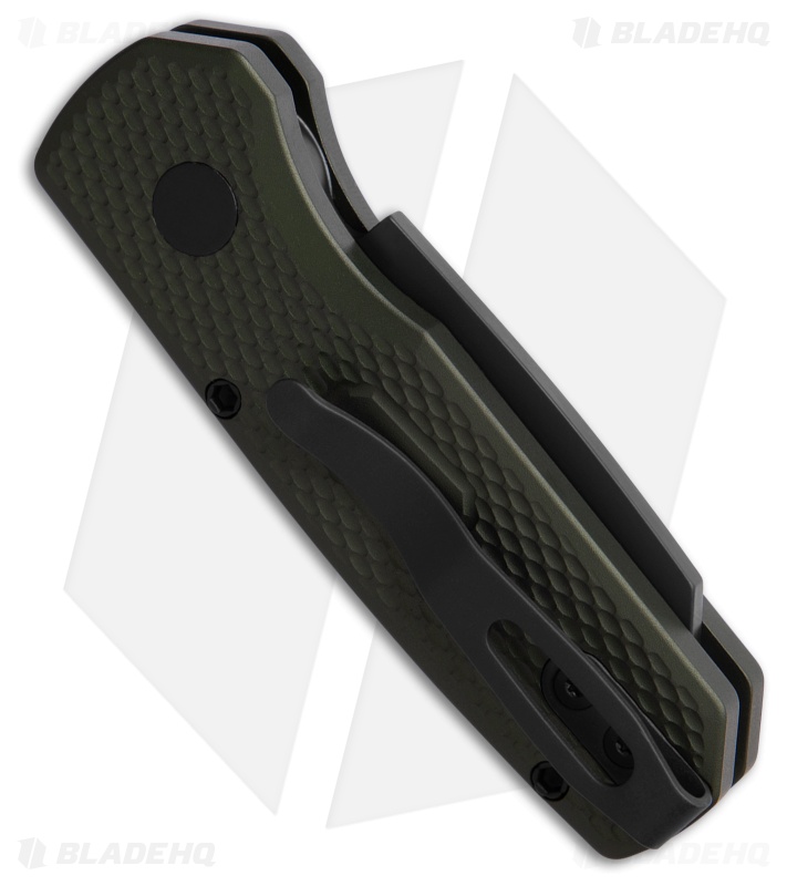 Pro-Tech Runt 5 Auto Green Textured Al Reverse Tanto DLC