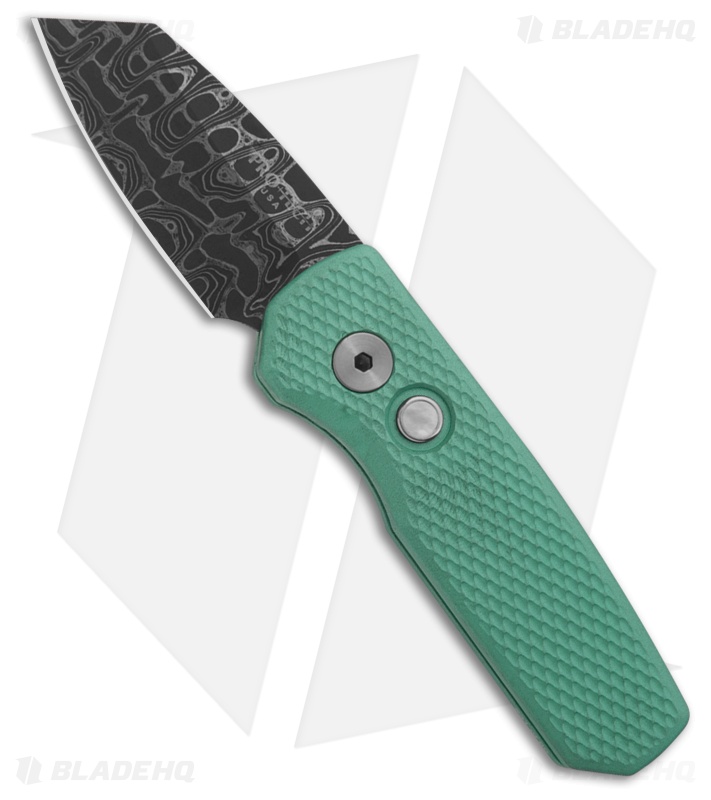 Pro-Tech Runt 5 Automatic Knife T. Blue Aluminum (2" Damascus)