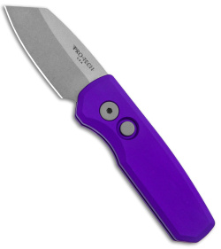 Pro-Tech Runt 5 Reverse Tanto Automatic Knife Purple (1.9" Stonewash MagnaCut)