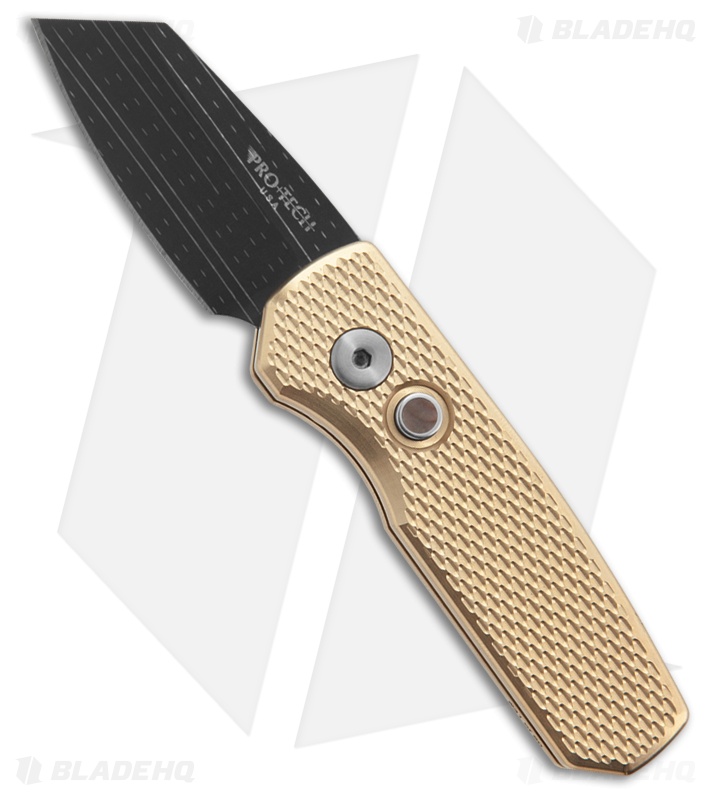 Pro-Tech Runt 5 Reverse Tanto Automatic Knife Bronze (2" Star Fire Damascus)