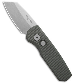 Pro-Tech Runt 5 Reverse Tanto Automatic Knife Textured Green (1.9" SW) Magnacut 