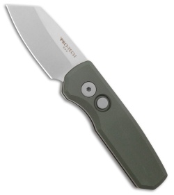 Pro-Tech Runt 5 Reverse Tanto MagnaCut Automatic Knife Dark Green (1.9" SW)
