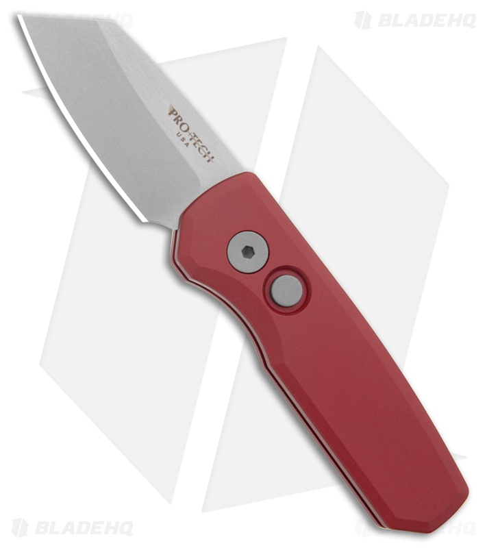 Pro-Tech Runt 5 Reverse Tanto MagnaCut Automatic Knife Red (1.9" Stonewash)