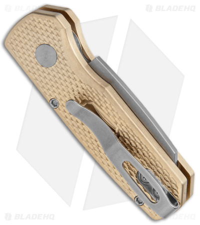 Pro-Tech Runt 5 MagnaCut Reverse Tanto Knife Bronze Aluminum (2" Stonewash)