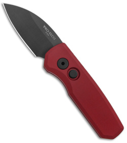 Pro-Tech Runt 5 Wharncliffe Automatic Knife Red (1.9" Black DLC MagnaCut) 