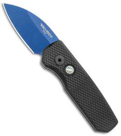 Pro-Tech Runt 5 Wharncliffe Automatic Textured Black Aluminum (1.9" Sapphire)