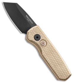 Pro-Tech Runt 5 Wharncliffe Knife Dragon Scale Bronze Aluminum (1.9" DLC Black)