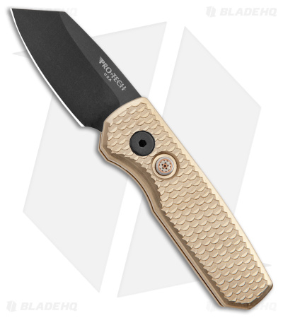 Pro-Tech Runt 5 Wharncliffe Knife Dragon Scale Bronze Aluminum (1.9" DLC Black)