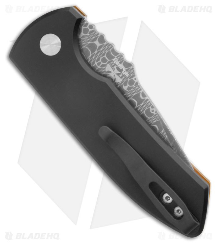 Pro-Tech Les George SBR Automatic Knife Amber Ultem (2.6" Damascus)