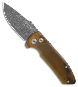 Pro-Tech Les George SBR Automatic Knife Amber Ultem (2.6" Damascus)