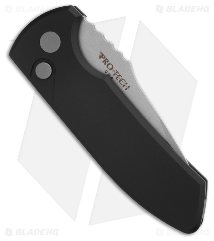 Pro-Tech Les George SBR Automatic Knife Black Aluminum LH (2.6" Stonewash)