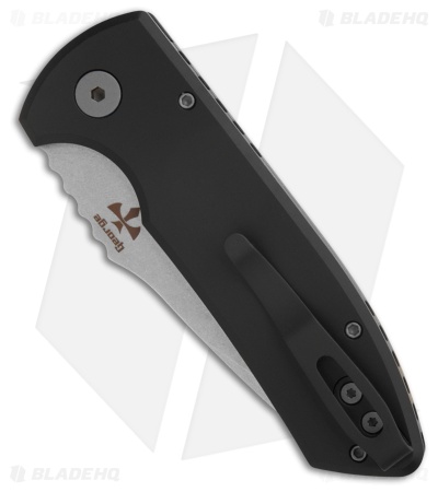 Pro-Tech Les George SBR Automatic Knife Black Aluminum LH (2.6" Stonewash)