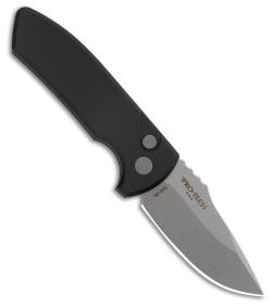 Pro-Tech Les George SBR Automatic Knife Black Aluminum LH (2.6" Stonewash)