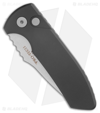 Pro-Tech Les George SBR Automatic Knife Black Aluminum (2.6" Stonewash)
