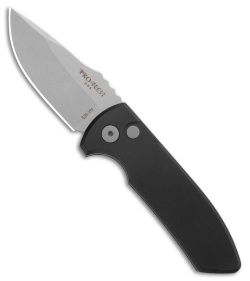 Pro-Tech Les George SBR Automatic Knife Black Aluminum (2.6" Stonewash)
