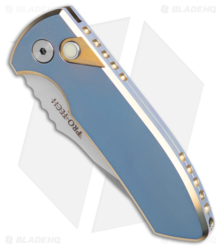 Pro-Tech Les George SBR Blue Orange/Bronze Ti - Blade HQ