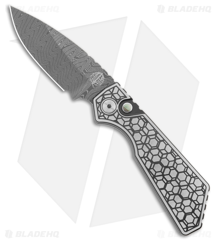 Pro-Tech Strider PT+ Automatic Knife Black/Gray Steel (3.25" Damascus)