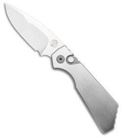 Strider + Pro-Tech PT Custom Automatic Knife Hand Satin/Blasted Steel (3"Mirror)