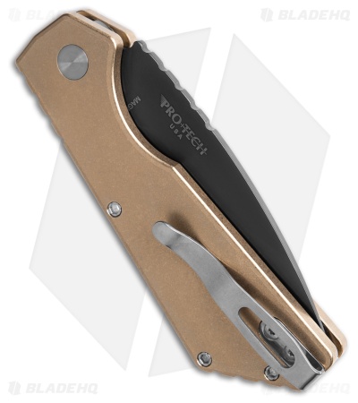 Strider + Pro-Tech PT Automatic Knife Bronze Al (3" Black)