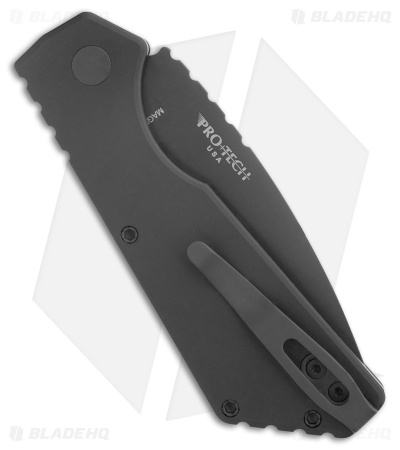 Strider + Pro-Tech PT Automatic Knife Black Aluminum (3" Black) MagnaCut 