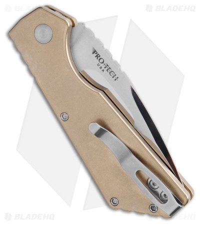 Strider + Pro-Tech PT Automatic Knife Bronze Al (2.75" Compound Mirror)