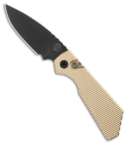 Strider + Pro-Tech PT Automatic Knife Textured Bronze-Aluminum (3" Black DLC)