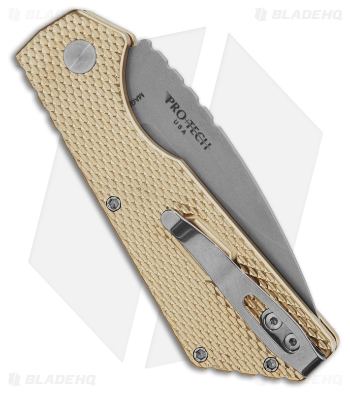 Strider + Pro-Tech PT MagnaCut Automatic Knife Textured Aluminum Bronze (3" SW)