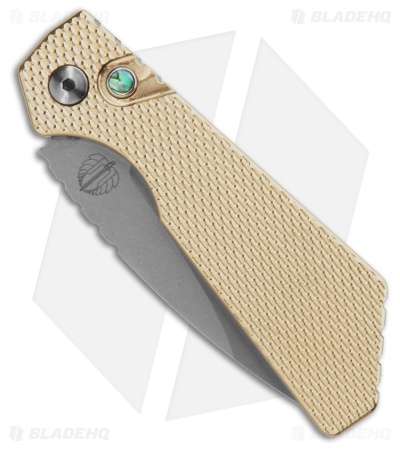 Strider + Pro-Tech PT MagnaCut Automatic Knife Textured Aluminum Bronze (3" SW)