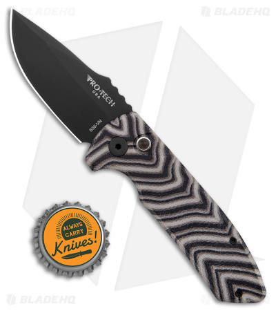 Pro-Tech Custom SBR Auto Zebra Micarta (Black) - Blade HQ