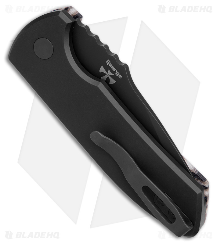 Pro-Tech Custom SBR Auto Zebra Micarta (Black) - Blade HQ