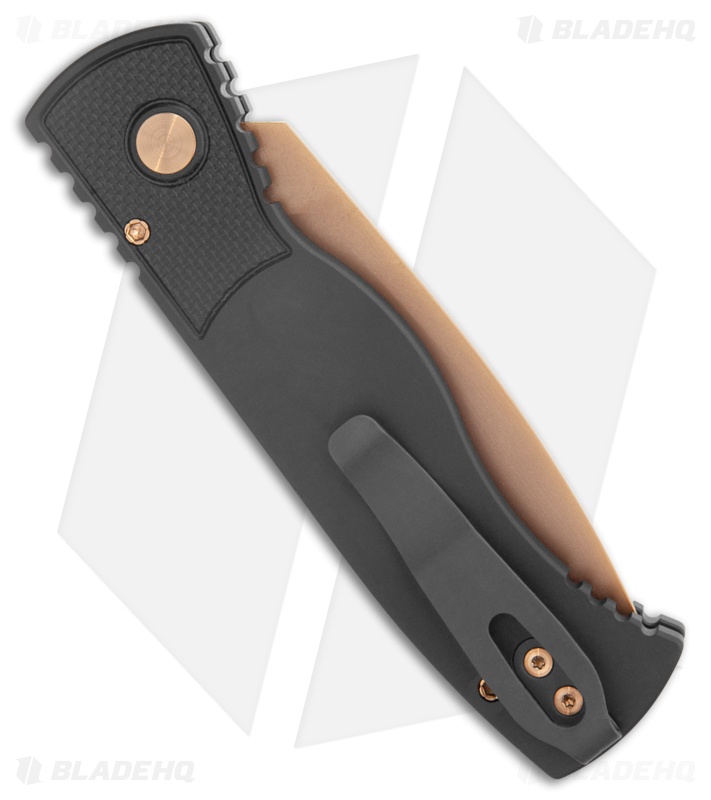 Pro-Tech Tactical Response 2 Auto Knife Black + Silver Skull (3.1" Rose Gold)