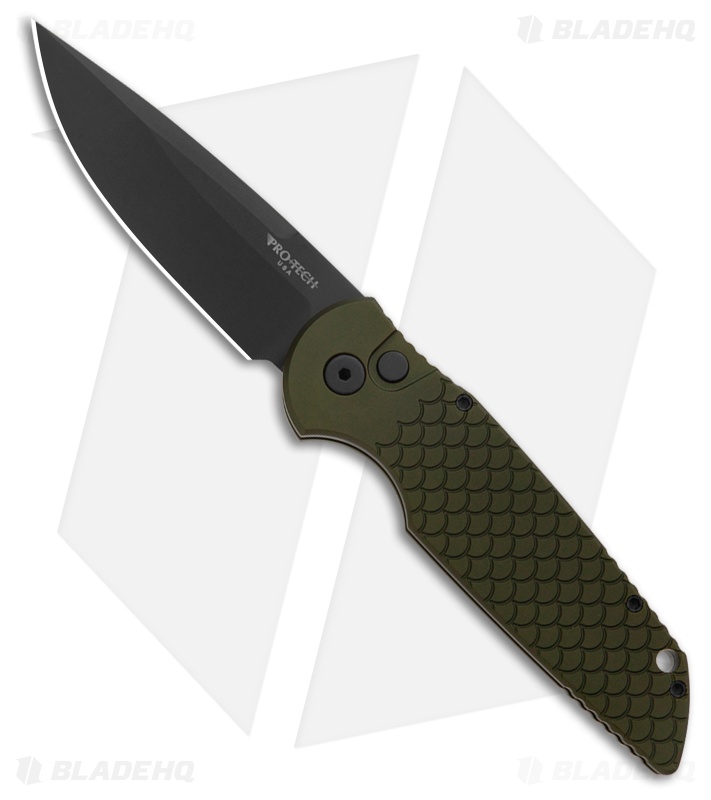 Pro-Tech TR-3 Automatic Knife Green Fish Scale Aluminum (3.5" DLC)