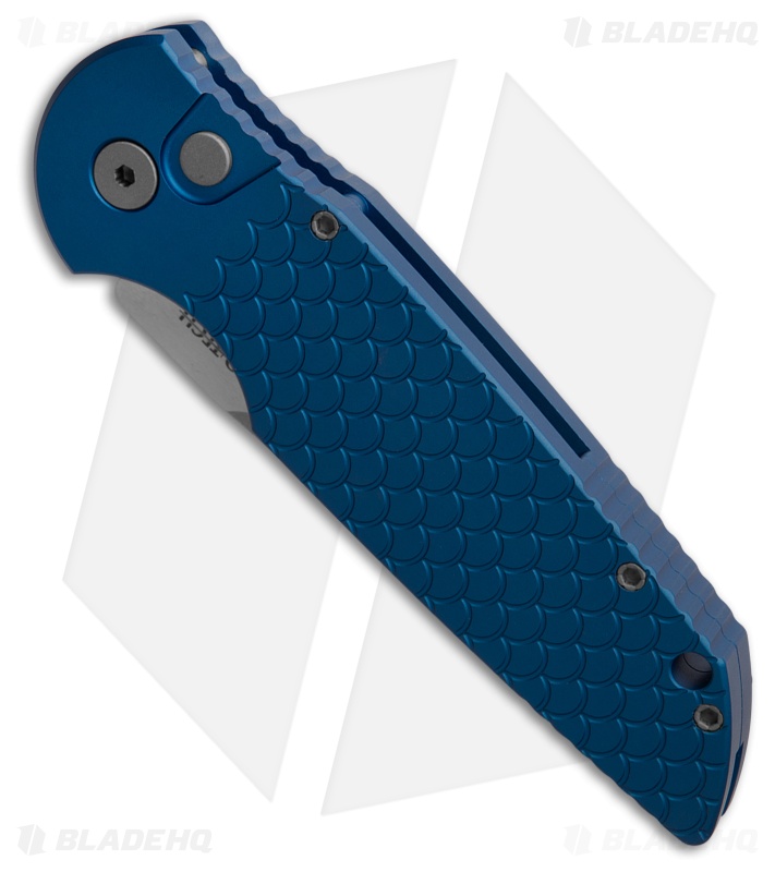 Pro-Tech TR-3 Tactical Response Automatic Knife Blue Fish Scale (3.5" Stonewash)