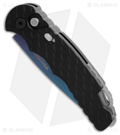 Pro-Tech TR-5 Limited Automatic Knife Black Feather Textured (3.25" Sapphire)