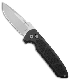 Pro-Tech Les George Rockeye Automatic Knife Black Knurling (3.4" Stonewash)