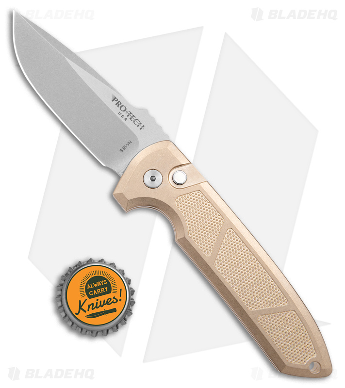 Protech Les George Rockeye Auto Bronze (SW/Satin) - Blade HQ