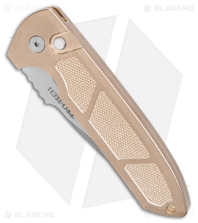 Protech Les George Rockeye Automatic Knife Bronze (3.375" SW/Satin)