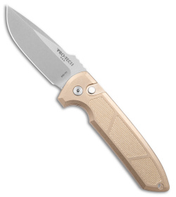 Protech Les George Rockeye Automatic Knife Bronze (3.375" SW/Satin)