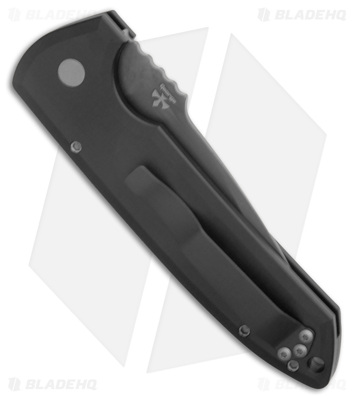Pro-Tech Les George Rockeye Automatic Textured Black (3.4" Smoky Gray D2)